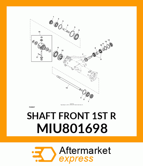 SHAFT FRONT 1ST R MIU801698