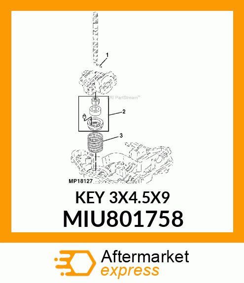 KEY 3X4.5X9 MIU801758