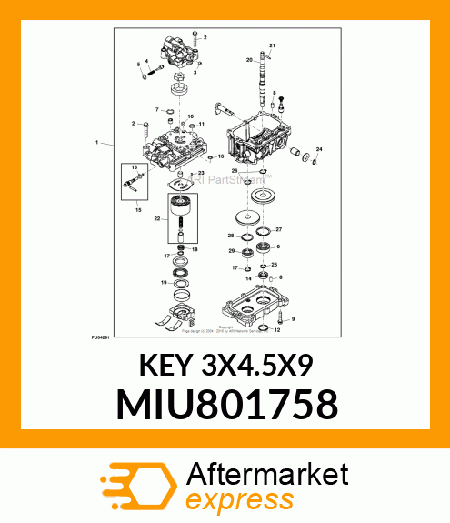 KEY 3X4.5X9 MIU801758