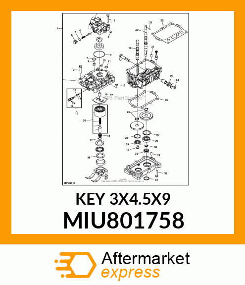 KEY 3X4.5X9 MIU801758