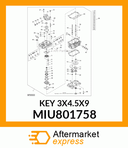 KEY 3X4.5X9 MIU801758