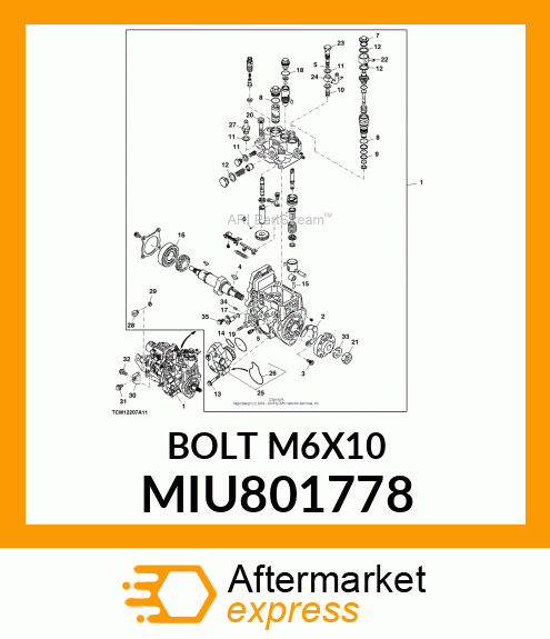 BOLT M6X10 MIU801778