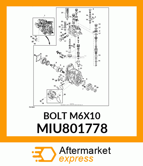 BOLT M6X10 MIU801778