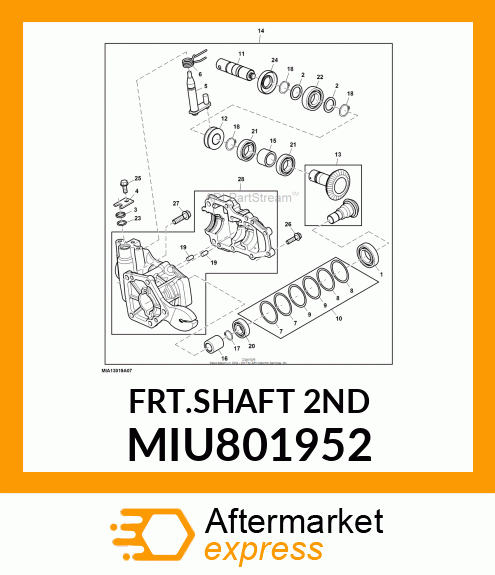 FRT.SHAFT 2ND MIU801952