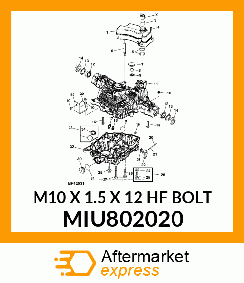 M10 X 1.5 X 12 HF BOLT MIU802020