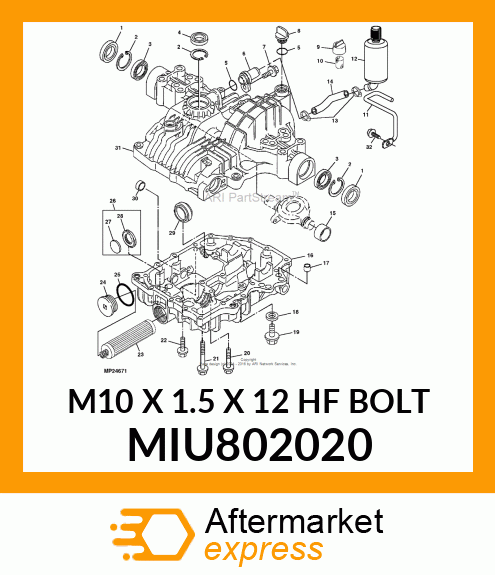 M10 X 1.5 X 12 HF BOLT MIU802020