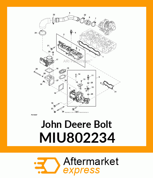 STUD,BOLT 8 X 105 MIU802234