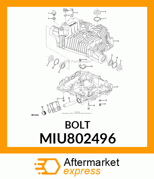 M8X1.25X75 HF BOLT MIU802496