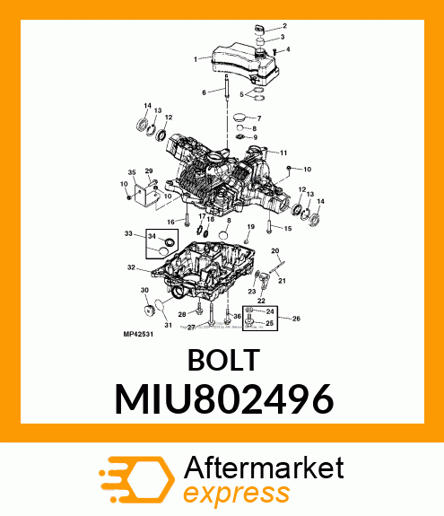 M8X1.25X75 HF BOLT MIU802496