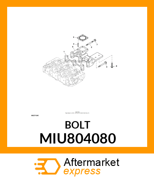 BOLT, M8X80 10.9T MIU804080