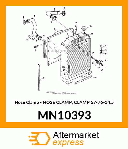 Hose Clamp - HOSE CLAMP, CLAMP 57-76-14.5 MN10393