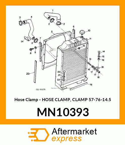 Hose Clamp - HOSE CLAMP, CLAMP 57-76-14.5 MN10393