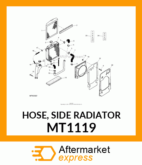 HOSE, SIDE RADIATOR MT1119