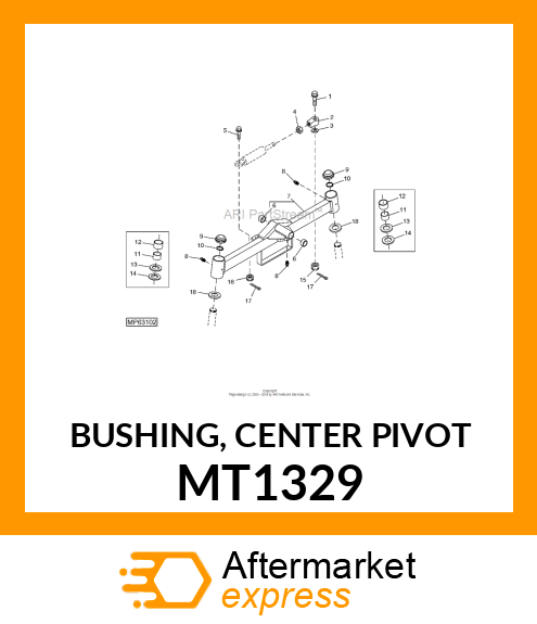 BUSHING, CENTER PIVOT MT1329