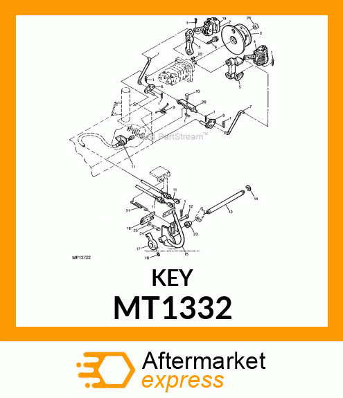 KEY, 5/16" X 1" LONG # MT1332