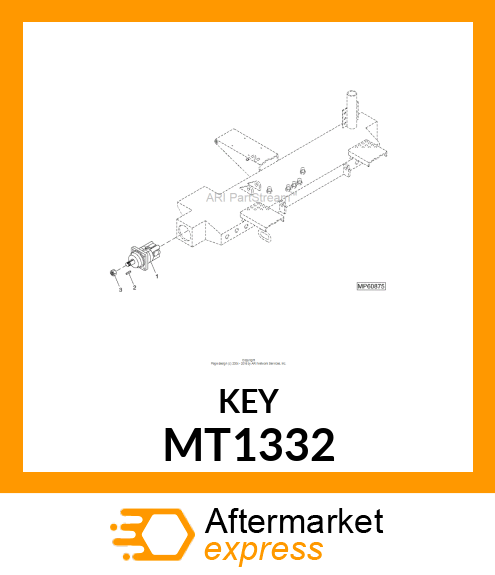 KEY, 5/16" X 1" LONG # MT1332