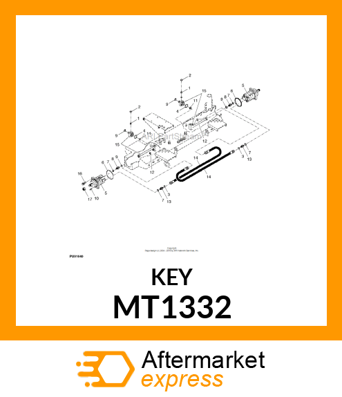 KEY, 5/16" X 1" LONG # MT1332