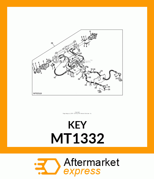 KEY, 5/16" X 1" LONG # MT1332