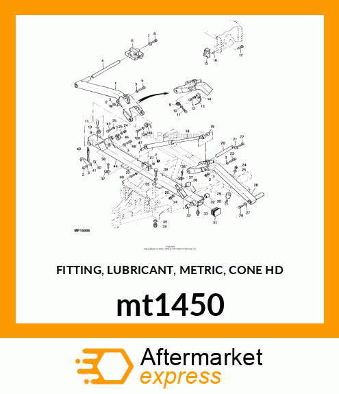 FITTING, LUBRICANT, METRIC, CONE HD mt1450