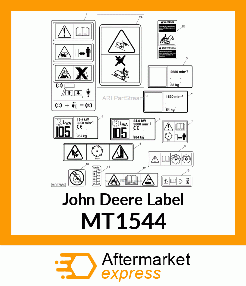 LABEL, STARTING FLUID (EXPORT) MT1544