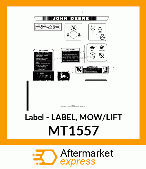 Label - LABEL, MOW/LIFT MT1557