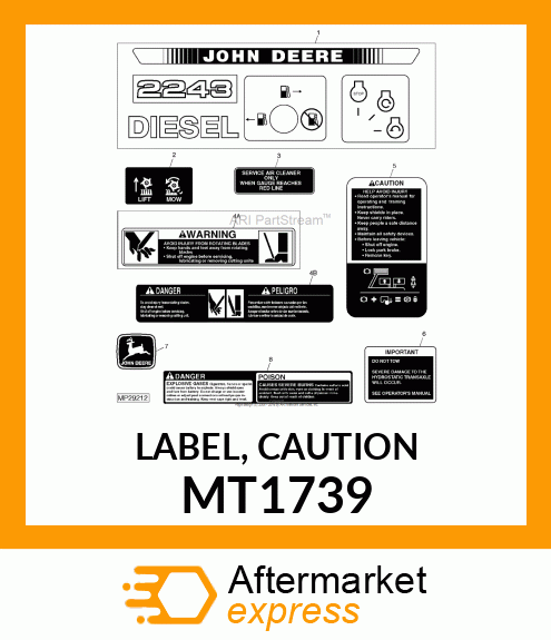 LABEL, CAUTION MT1739