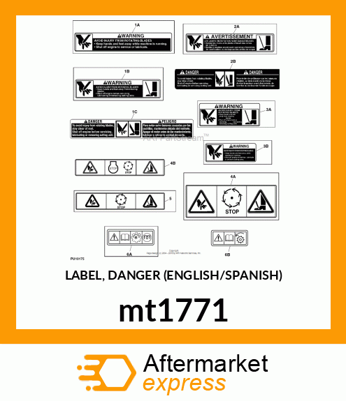 LABEL, DANGER (ENGLISH/SPANISH) mt1771