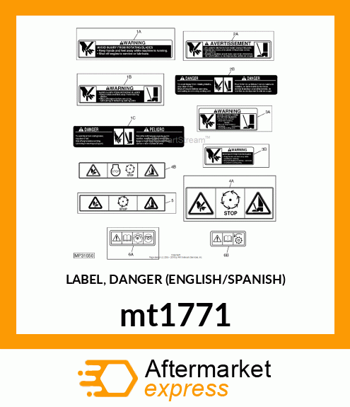 LABEL, DANGER (ENGLISH/SPANISH) mt1771