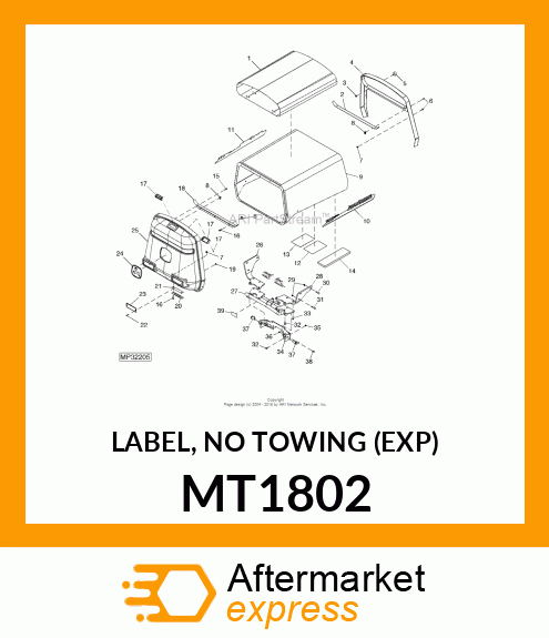 LABEL, NO TOWING (EXP) MT1802