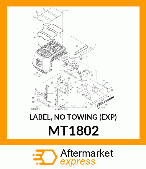 LABEL, NO TOWING (EXP) MT1802