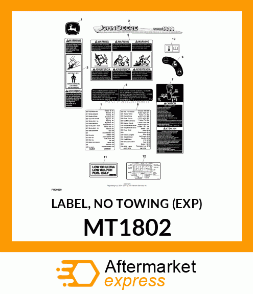 LABEL, NO TOWING (EXP) MT1802