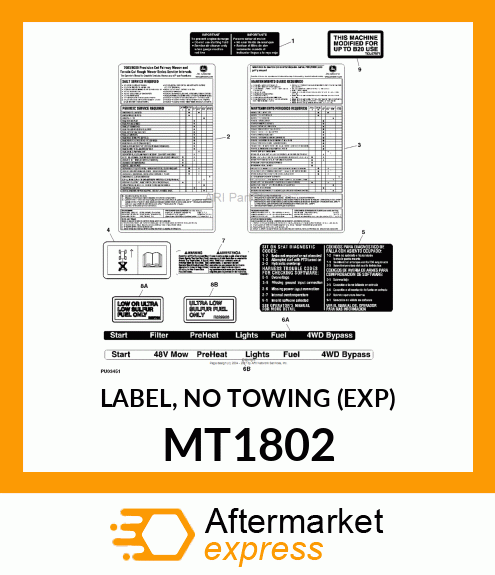 LABEL, NO TOWING (EXP) MT1802