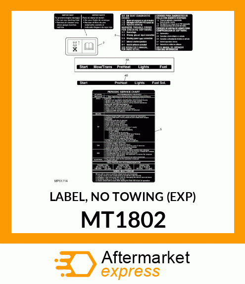 LABEL, NO TOWING (EXP) MT1802