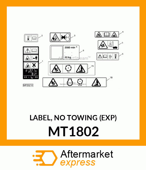 LABEL, NO TOWING (EXP) MT1802