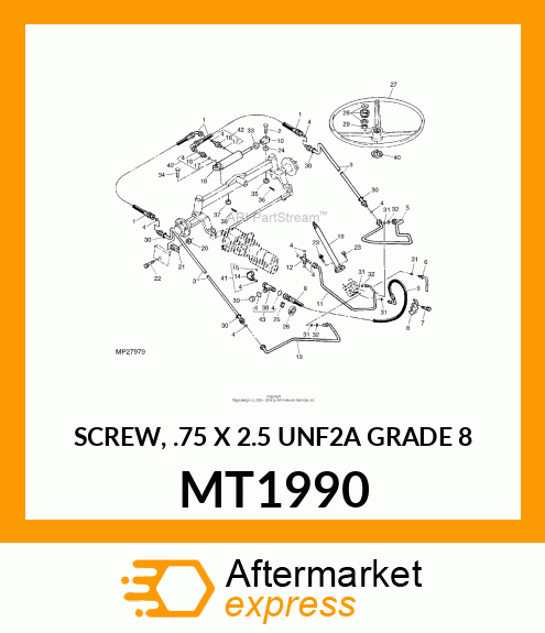SCREW, .75 X 2.5 UNF2A GRADE 8 MT1990