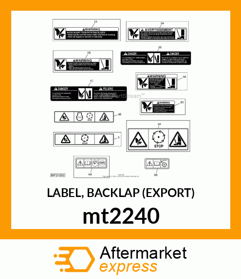 LABEL, BACKLAP (EXPORT) mt2240