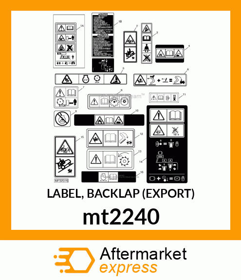 LABEL, BACKLAP (EXPORT) mt2240