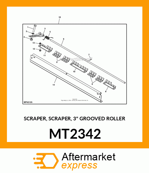SCRAPER, SCRAPER, 3" GROOVED ROLLER MT2342