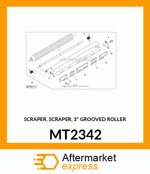 SCRAPER, SCRAPER, 3" GROOVED ROLLER MT2342