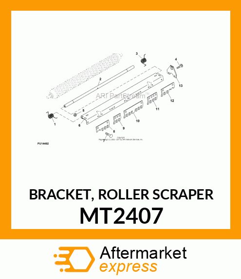 BRACKET, ROLLER SCRAPER MT2407