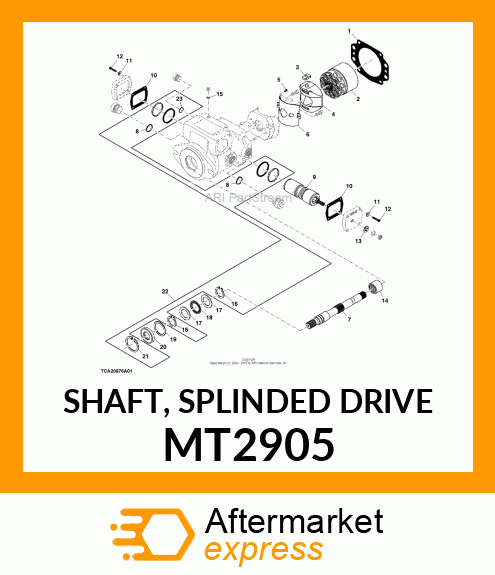 SHAFT, SPLINDED DRIVE MT2905