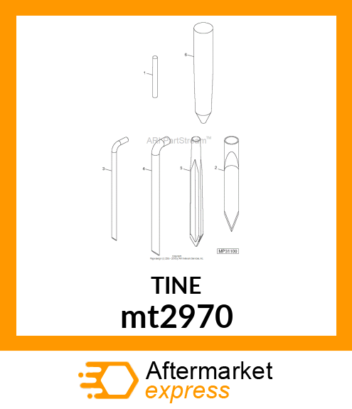 TINE, 3/8,SOLID,PL,5.5,3/8 MT mt2970