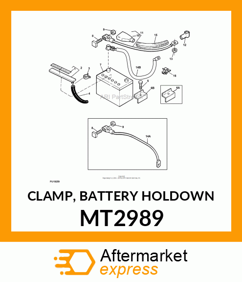 CLAMP, BATTERY HOLDOWN MT2989