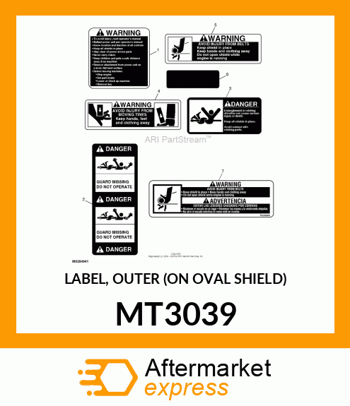 LABEL, OUTER (ON OVAL SHIELD) MT3039