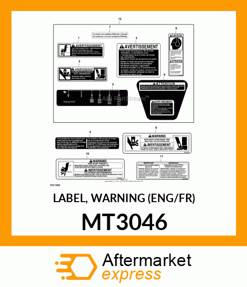 LABEL, WARNING (ENG/FR) MT3046