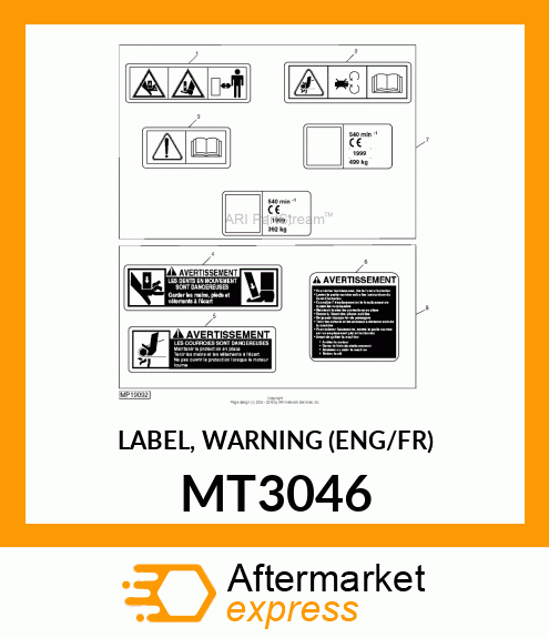 LABEL, WARNING (ENG/FR) MT3046