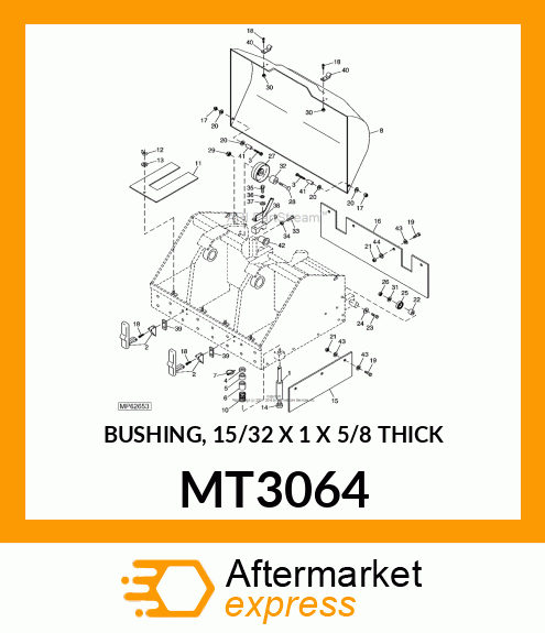 BUSHING, 15/32 X 1 X 5/8 THICK MT3064