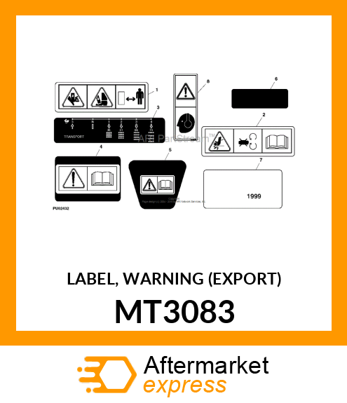 LABEL, WARNING (EXPORT) MT3083