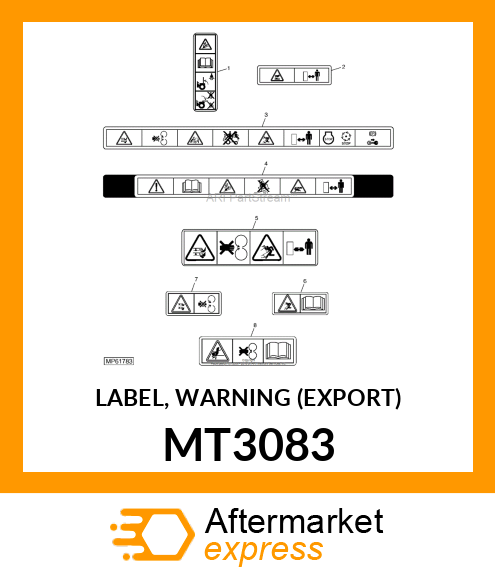 LABEL, WARNING (EXPORT) MT3083