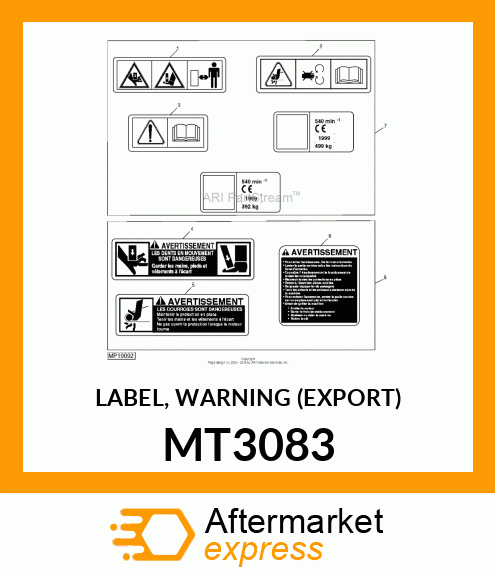 LABEL, WARNING (EXPORT) MT3083